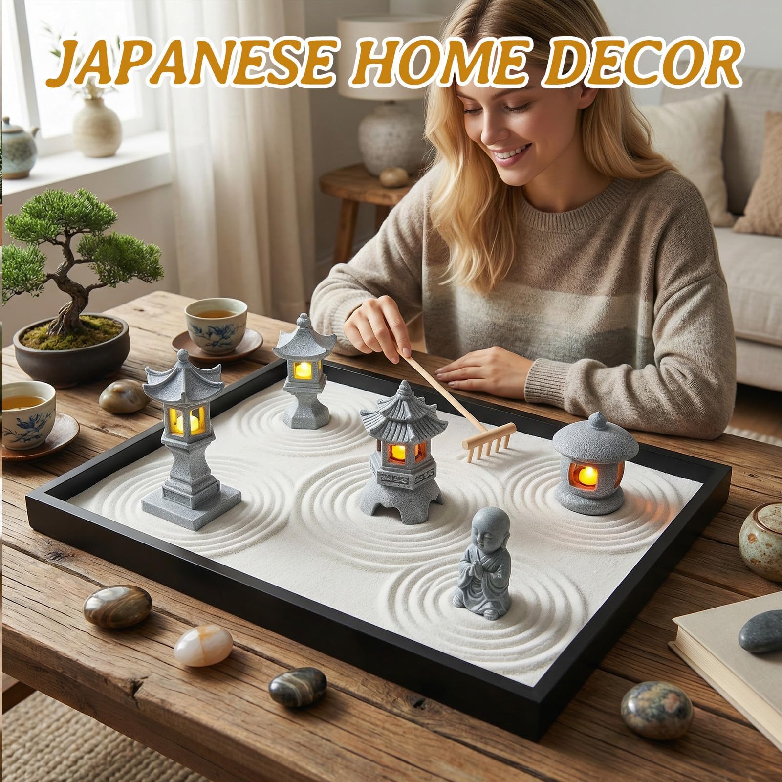 Amazon.com: Exasinine Mini Pagoda Garden Statue, Japanese Style